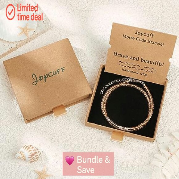 Adjustable Morse Code Bracelet Inspirational Gift Women - Picture 7 of 8